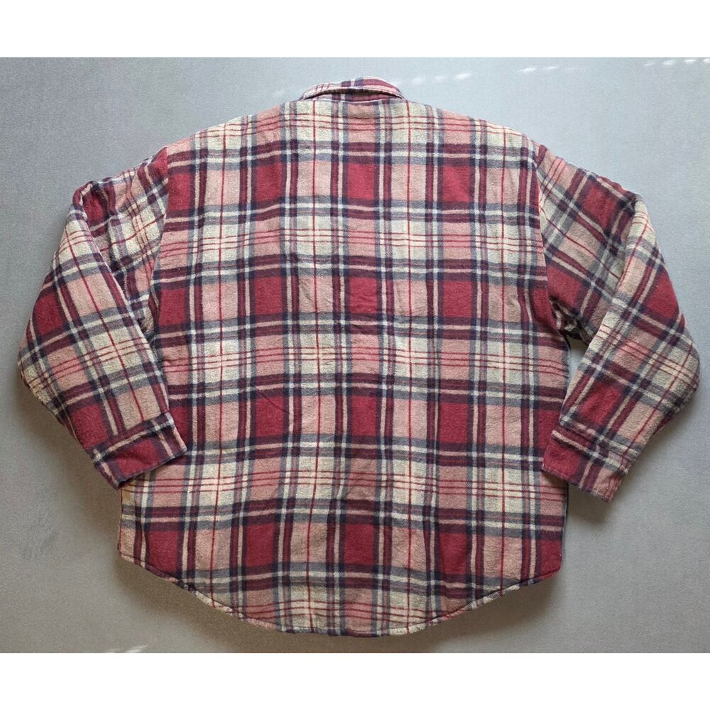 Vintage Wilderness Mens Large Plaid Quilted Insulated Jacket Button Down Chore - Picture 8 of 8